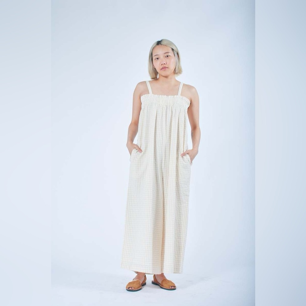 Cream Wide Leg Jumpsuit